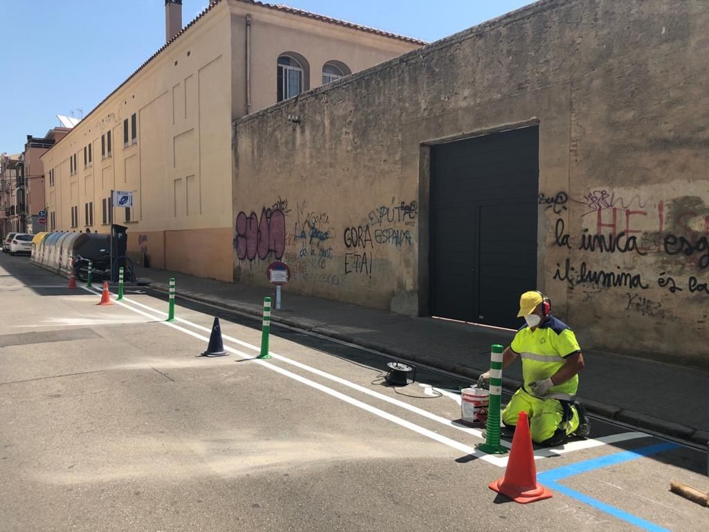 Obres als accessos de l'escola Divina Providència per tenir més espai. Foto: Ajuntament de Mataró