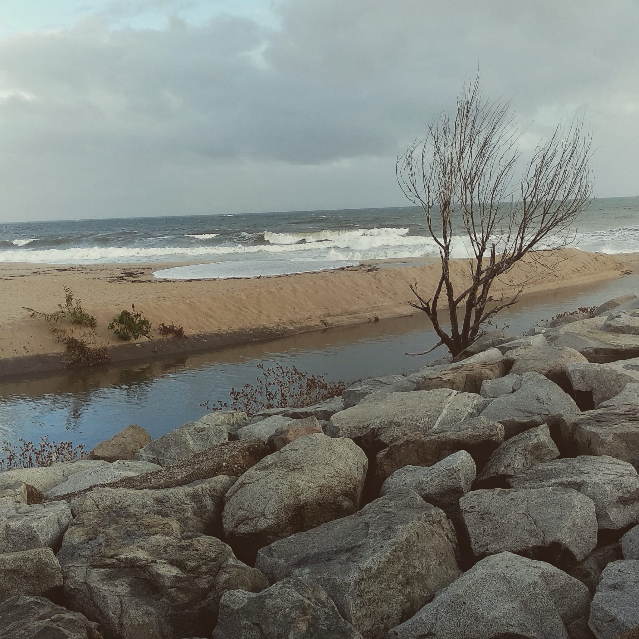 Un temporal anterior a Mataró, amb forts vents i onatge