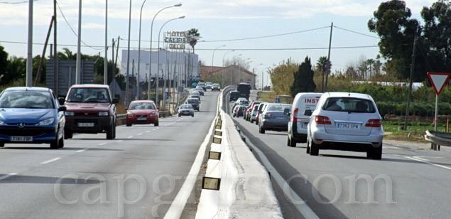 Tram de la N-II al seu pas pel Maresme