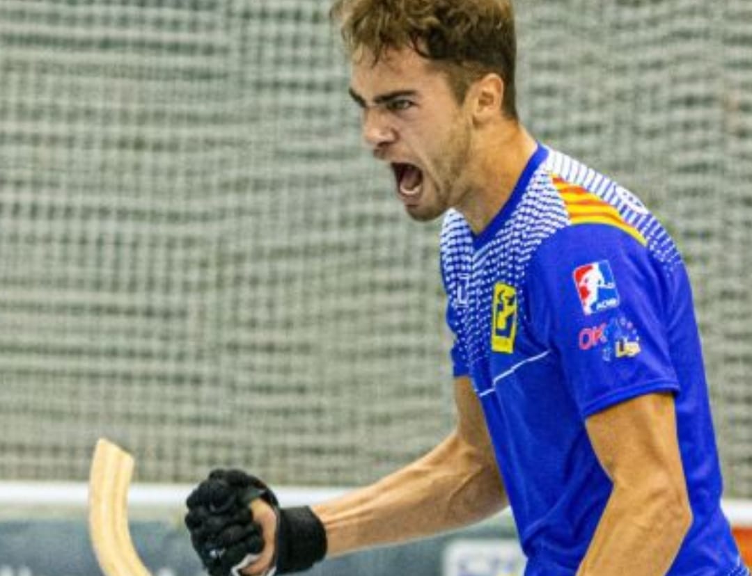 Oriol Lladó va fer tres gols contra el Vendrell. Foto, Marlon Càtedra.