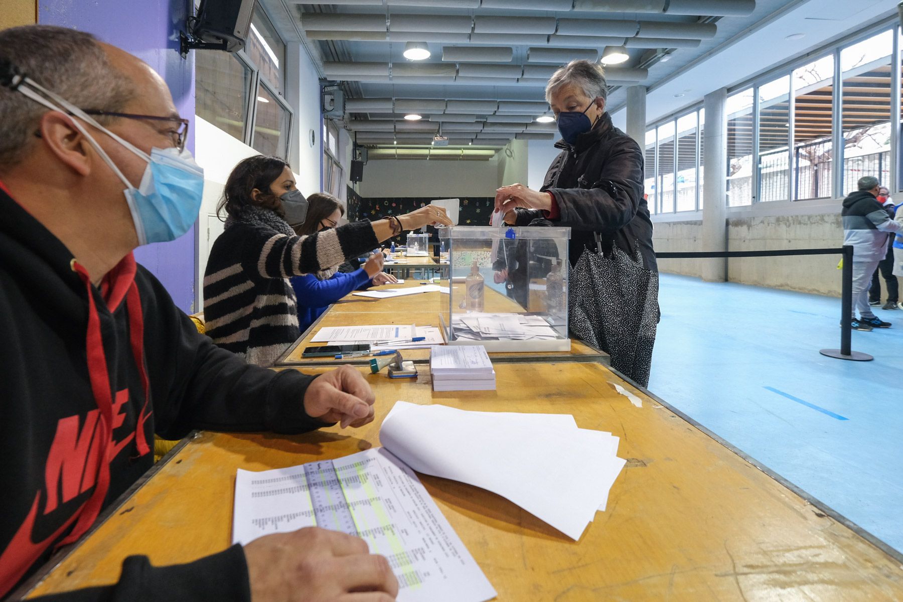 Eleccions al Parlament de Catalunya 2021, Escola Anxaneta. Foto: R.Gallofré