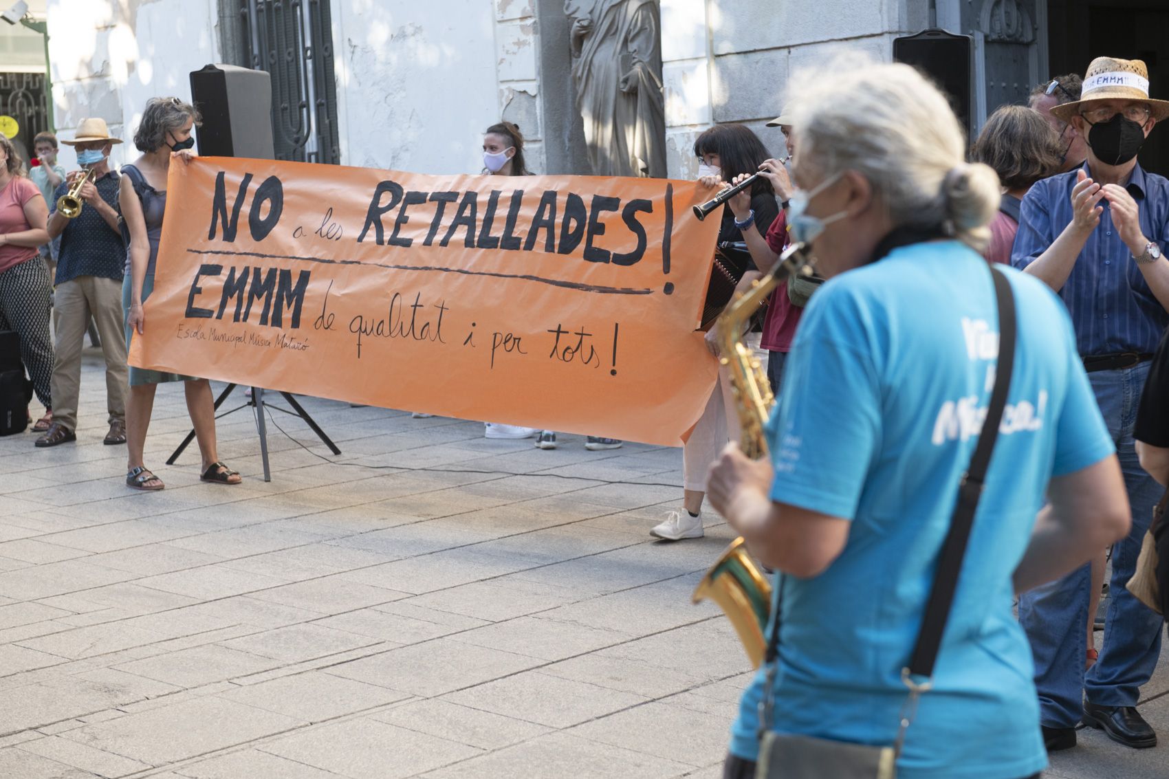 Manifestació en contra de la retallada a l'Escola Municipal de Música. Foto: R.Gallofré