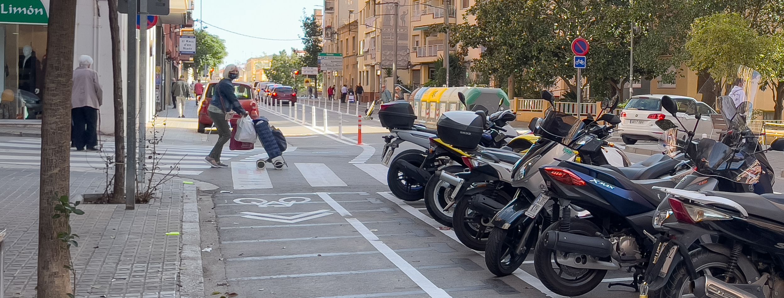 L'anella ciclista al carrer Biada de Mataró