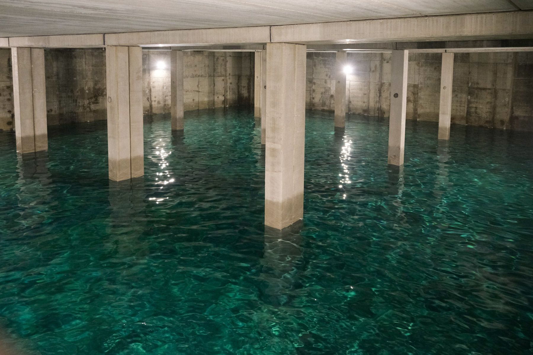 El nou dipòsit d'aigua de Bellavista, obra clau per assegurar l'aigua a Mataró. Foto: R.Gallofré