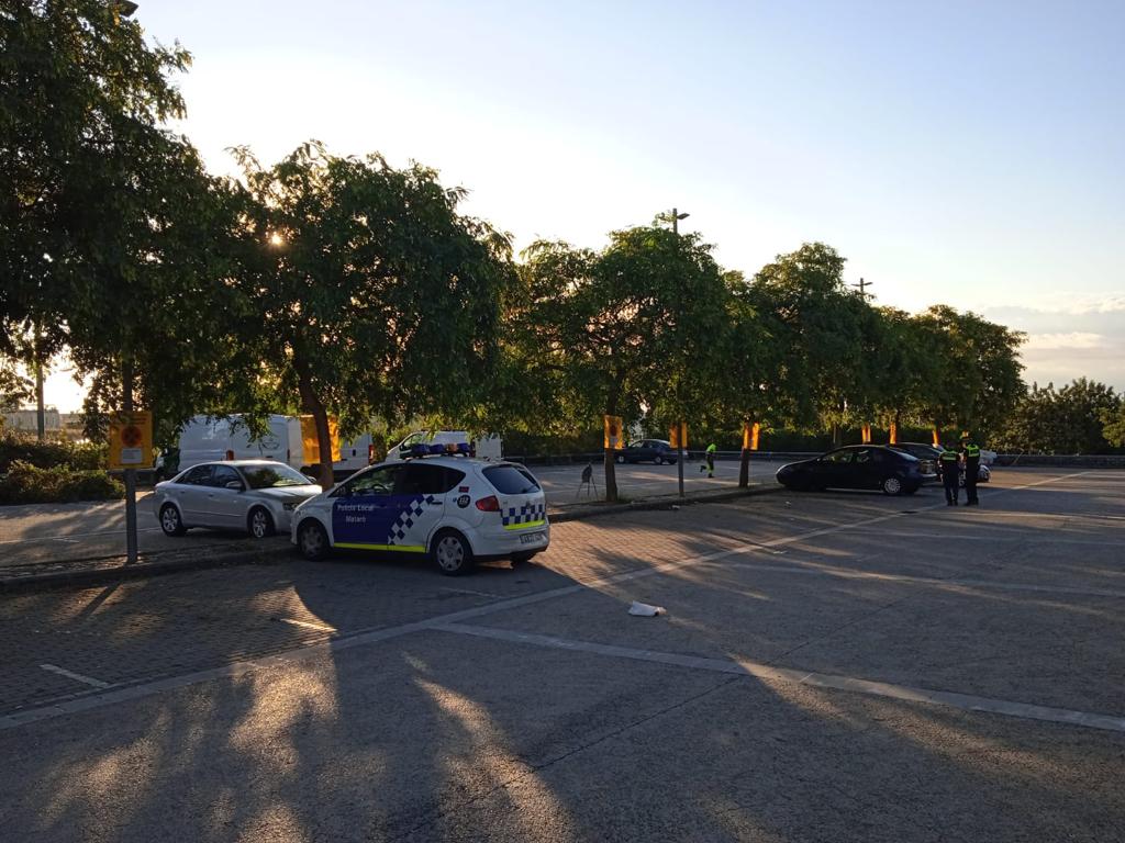 L'aparcament del Parc de Rocafonda després de la retirada dels vehicles. Foto: Ajuntament