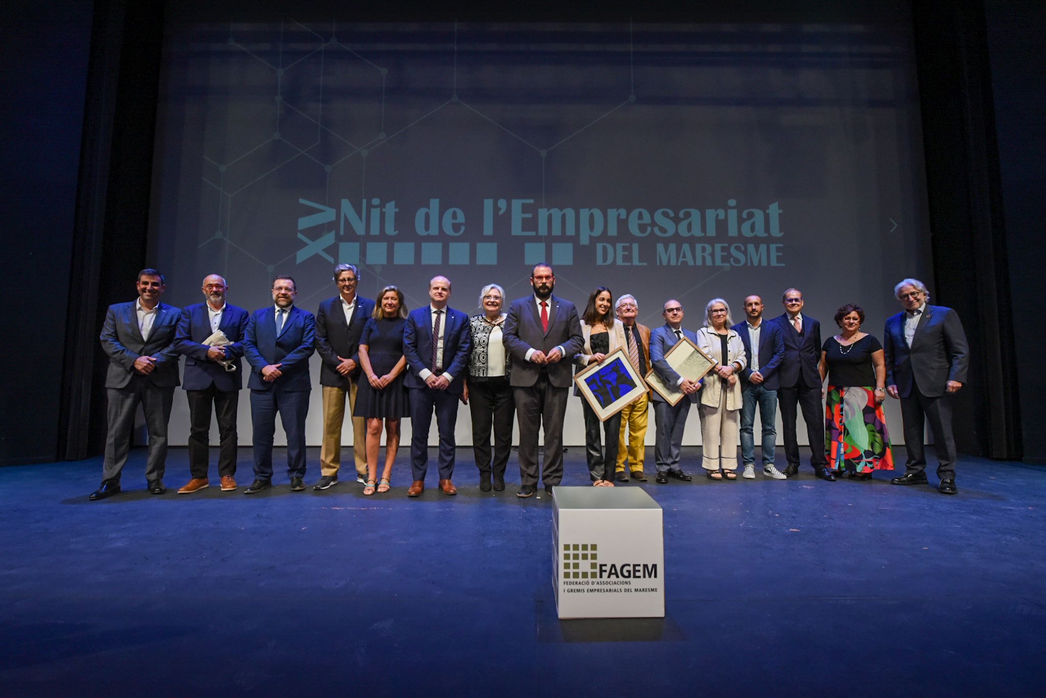 Foto de família de tots els guanyadors i les autoritats. Foto: A. Canalejo - FAGEM