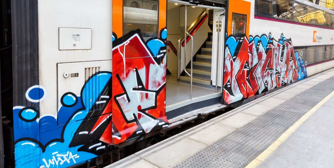 Dos grafiters agreden y amenazan un vigilante y un limpiador en la estación de Mataró.