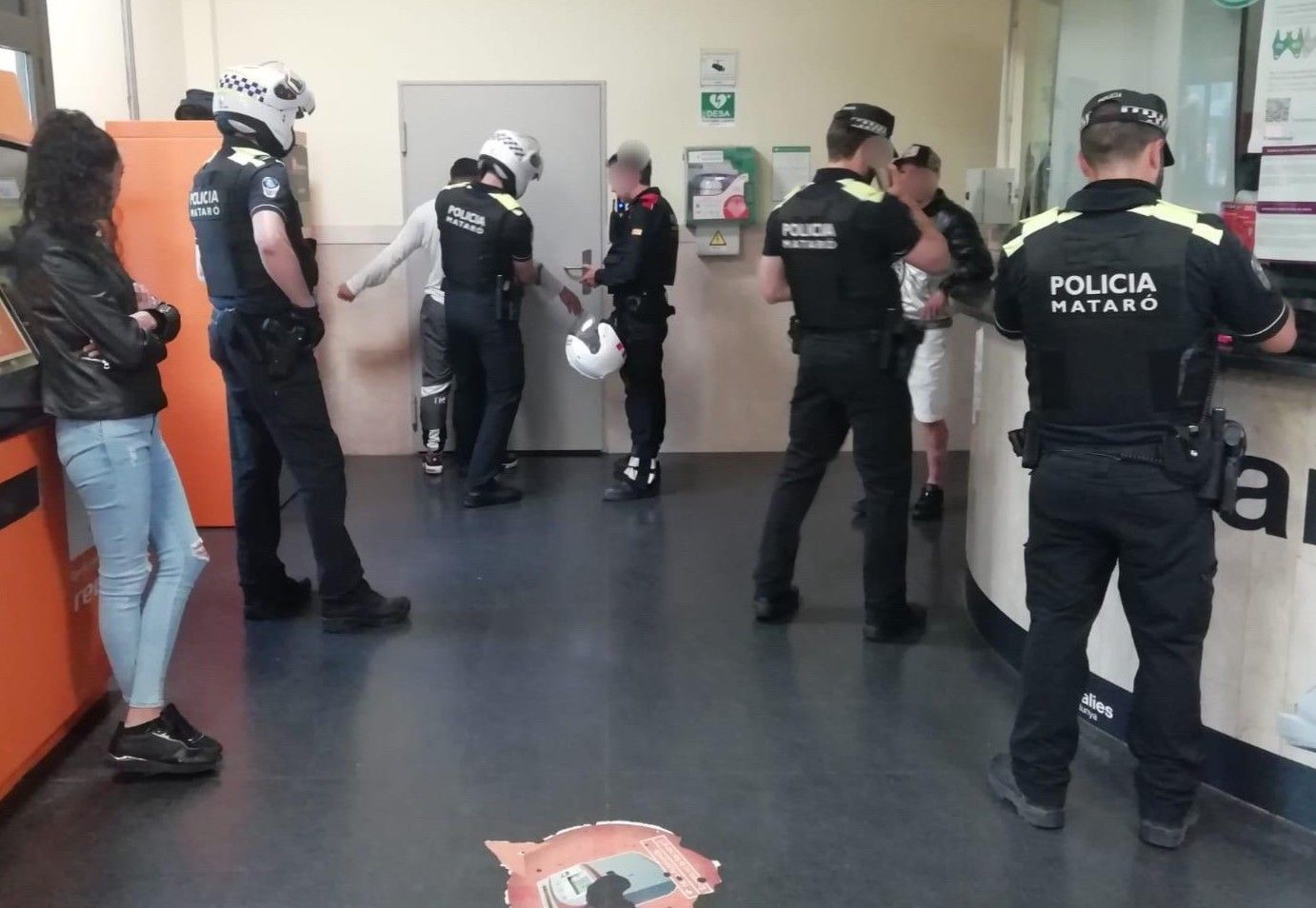 Operatiu policial a l'Estació de Mataró. Foto: Policia Local