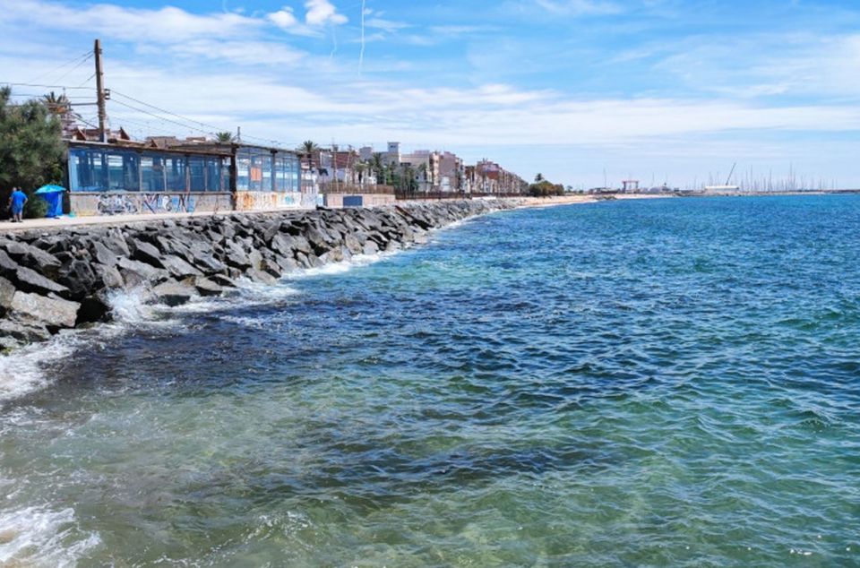 Pèrdua de sorra a les platges del Maresme que posen en perill els seus passeigs marítims. FotoAjuntament de Premià de Mar