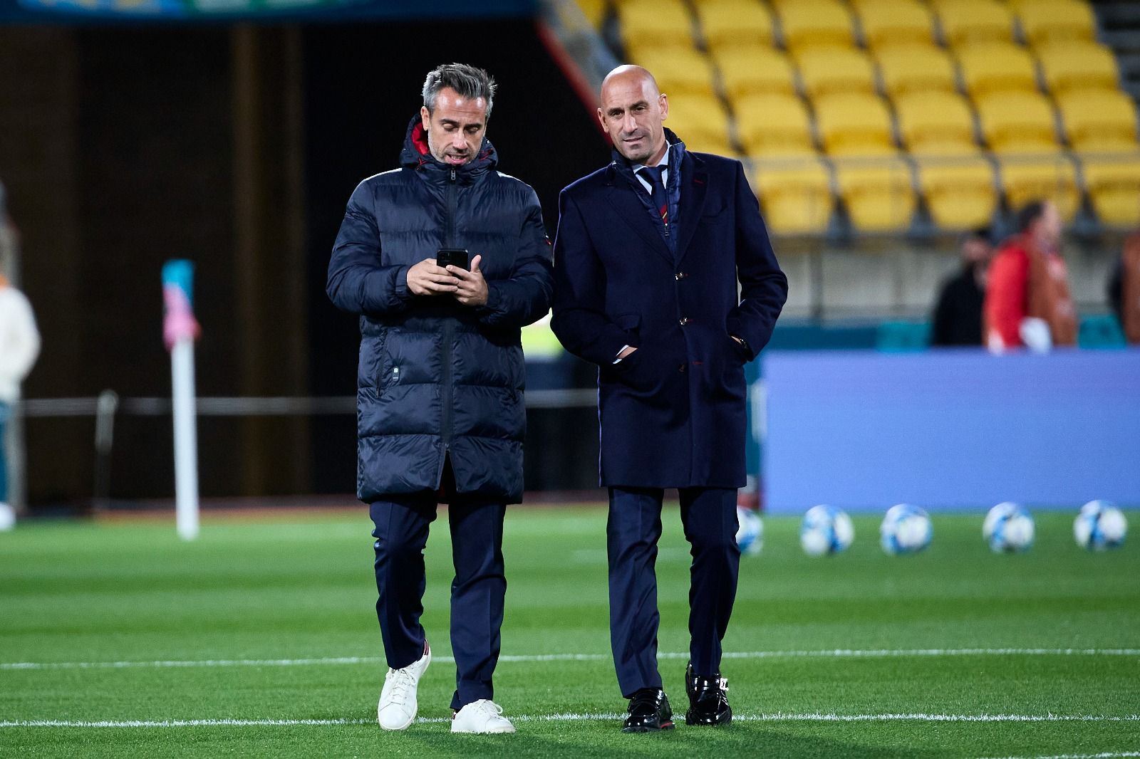 El president de la federació espanyola, Luis Rubiales, amb el seleccionador Vilda. Foto: rfef.