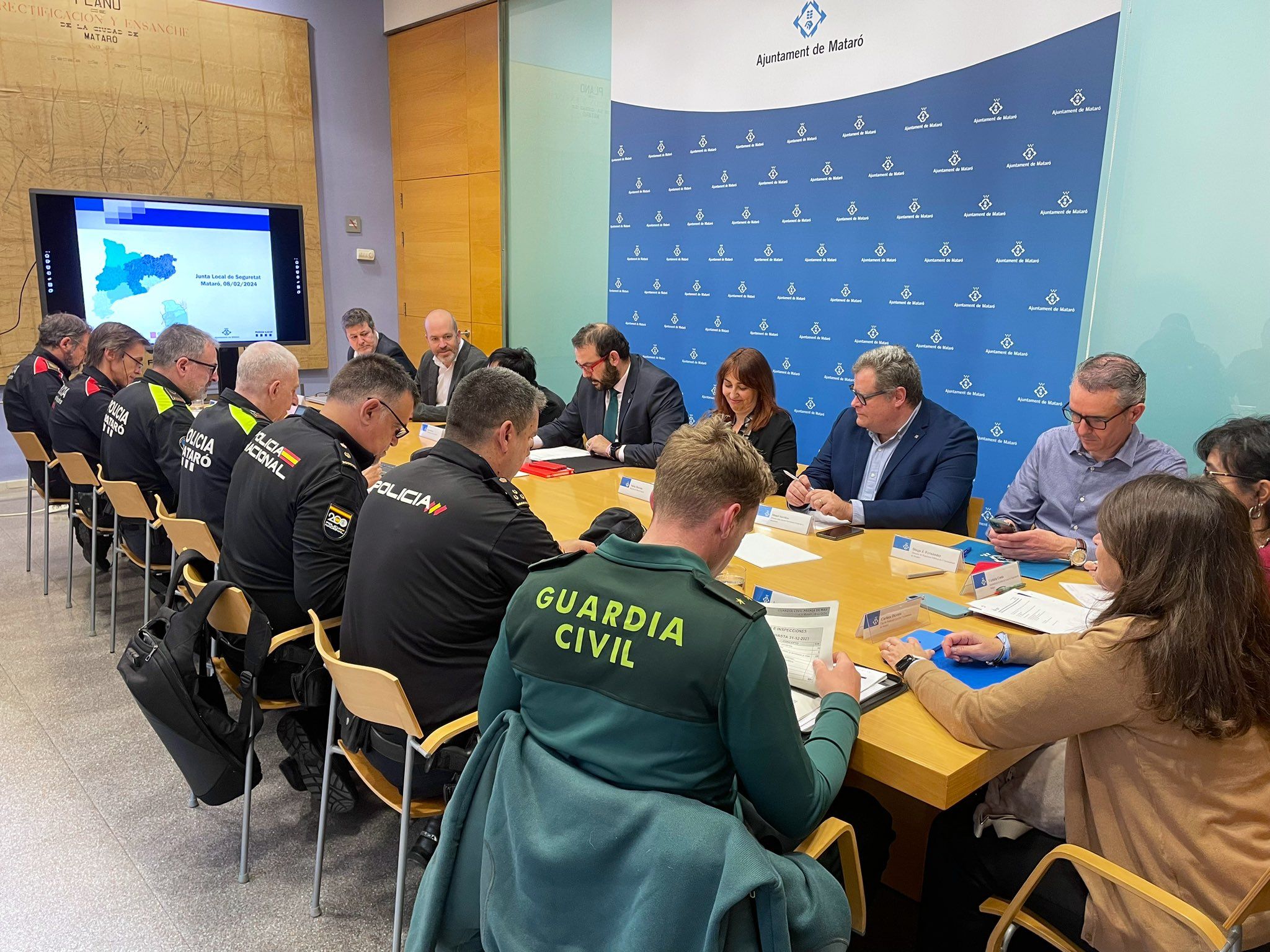 Junta local de seguretat per analitzar les actuacions policials i les detencions a Mataró. Foto: Ajuntament