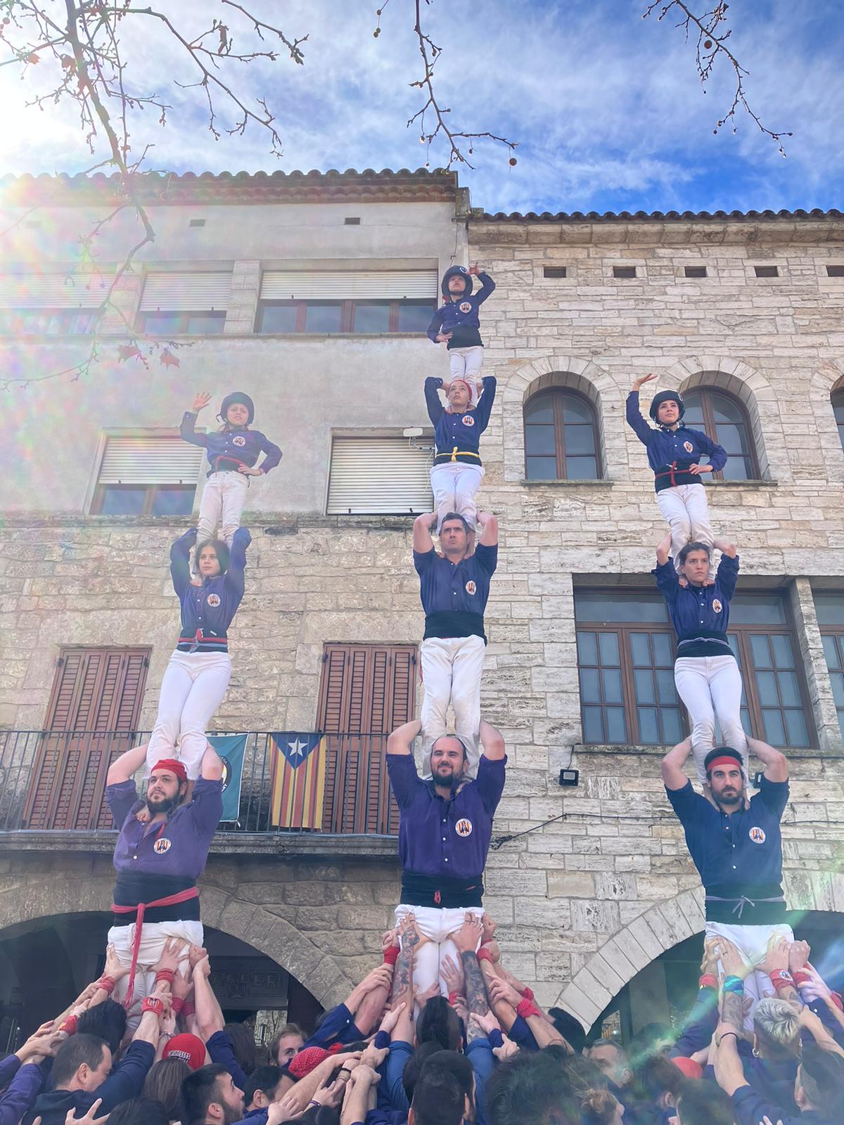 El primer 4 de 8 de l’any casteller és dels Capgrossos. Foto: Capgrossos