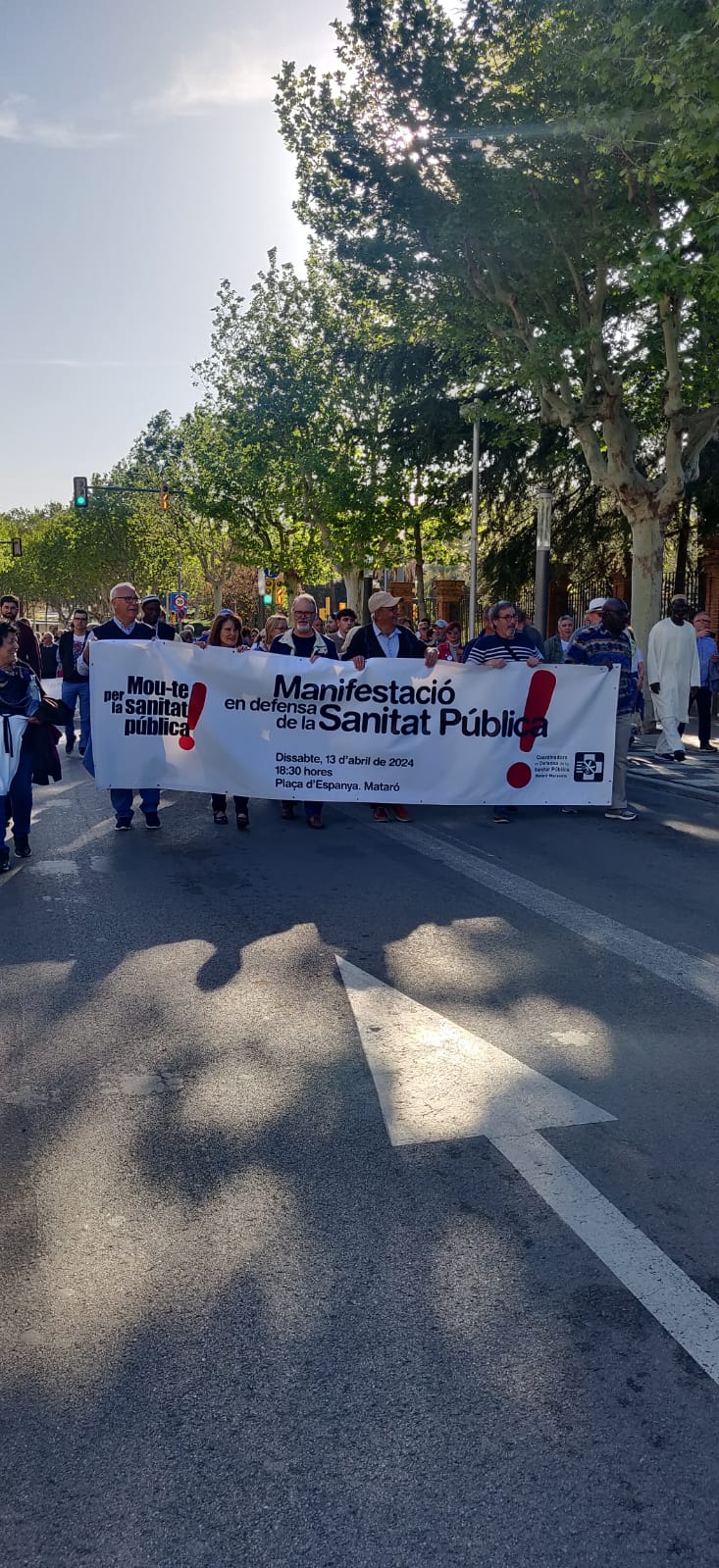 La columna de Cerdanyola, arribant a la Plaça d'Espanya. Foto: cedida