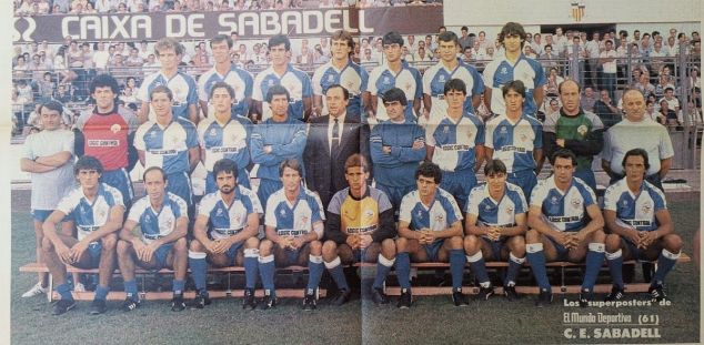 Plantilla del Sabadell 1985-1986, que va aconseguir l’ascens a Primera Divisió. Font: Mundo Deportivo