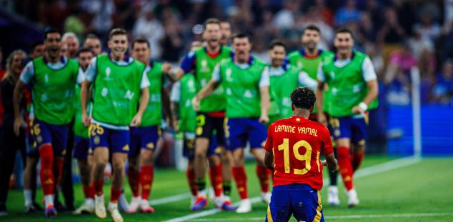 Lamine Yamal, celebrant el golàs. Foto. RFEF