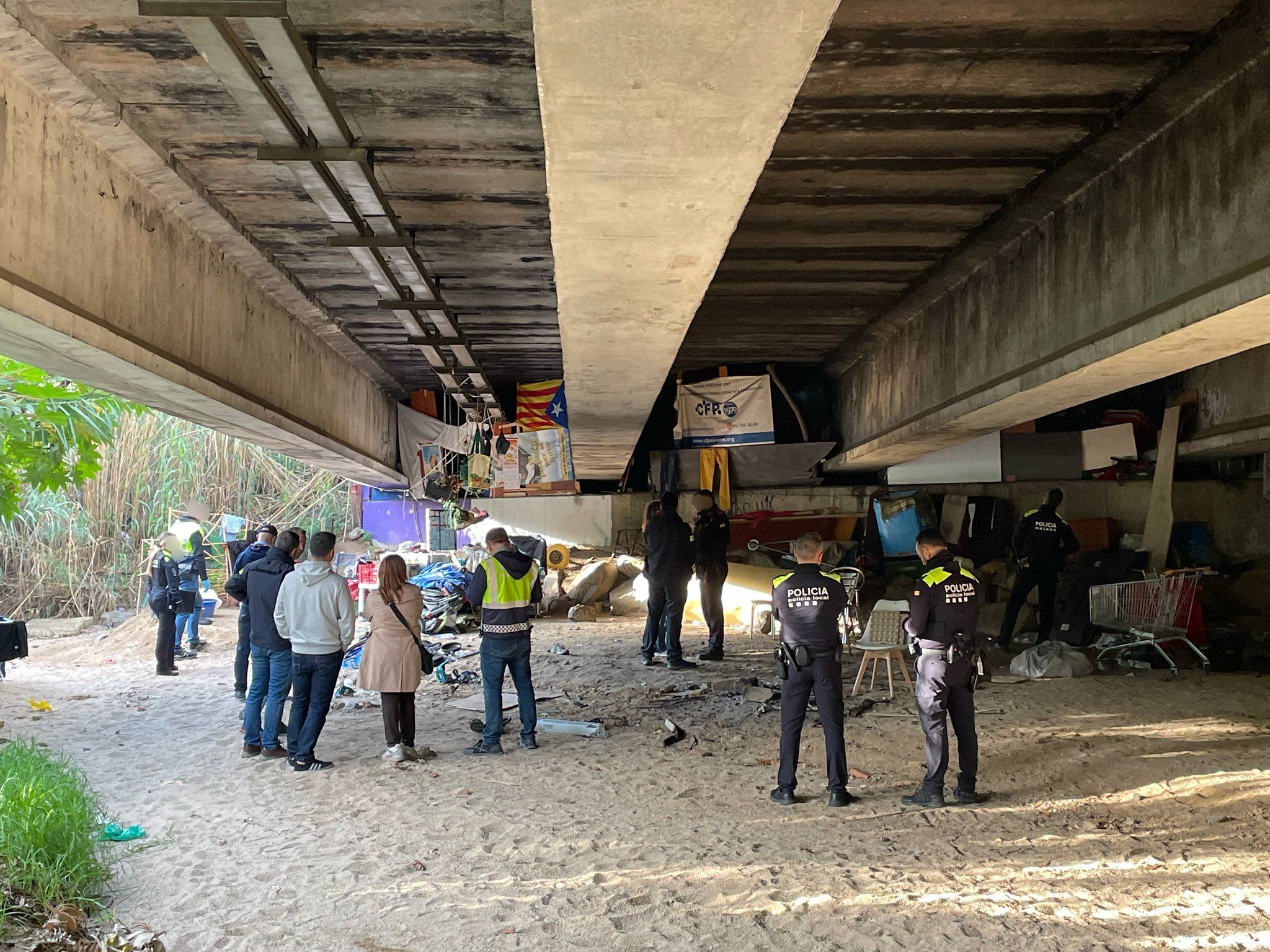 Assentament il·legal desmantellat. Foto: Policia Local de Mataró