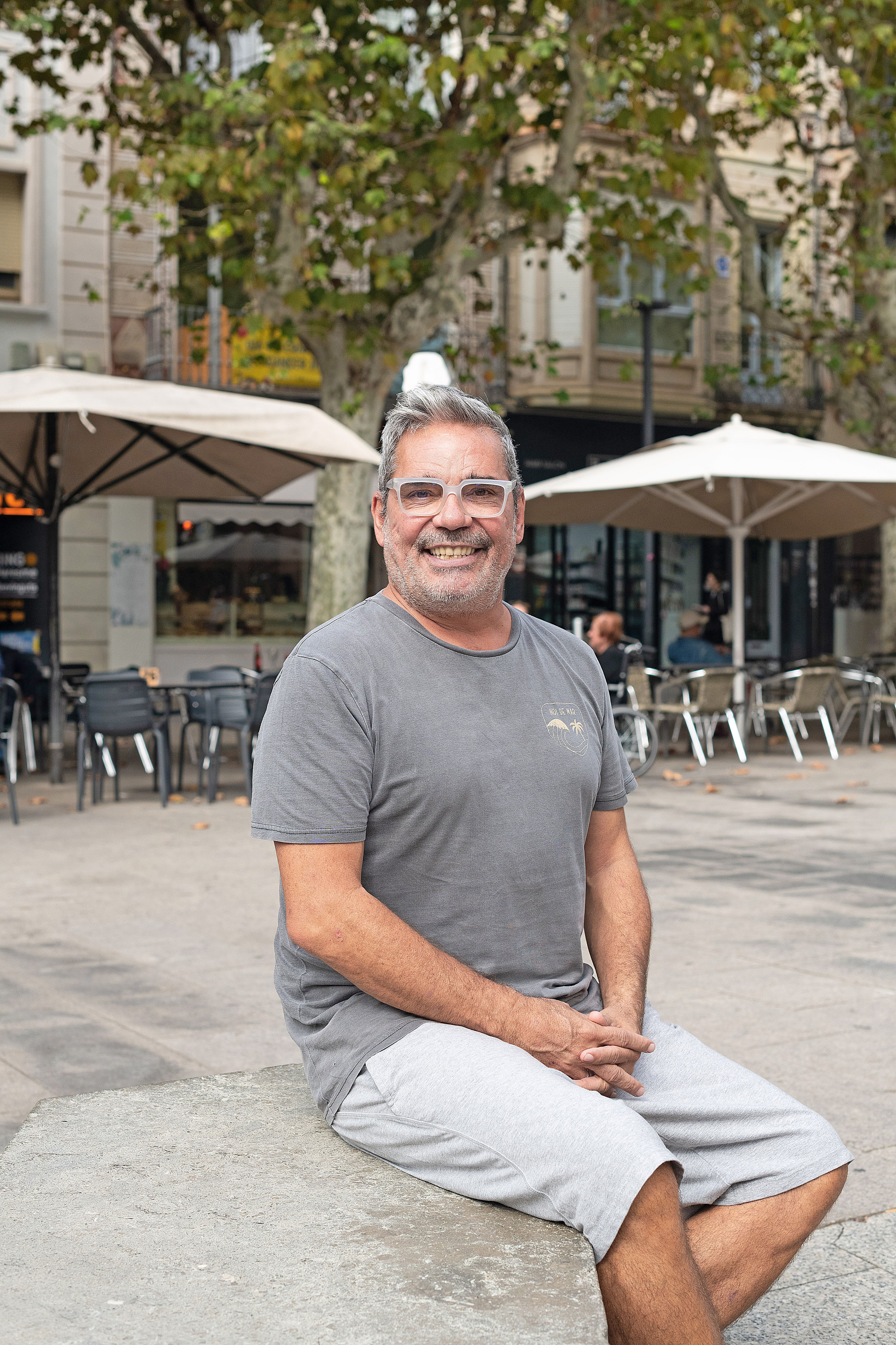 David Oleart a la plaça de Santa Anna