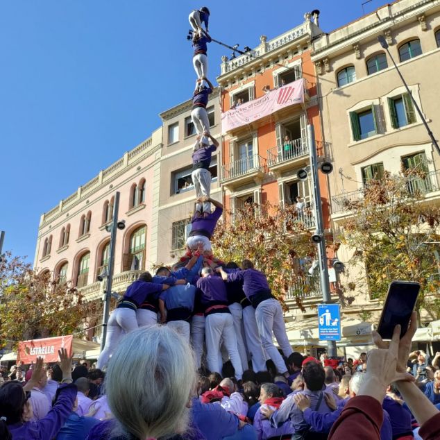 El pilar de 7 amb folre dels Capgrossos a Terrassa. Foto: E. Casanova