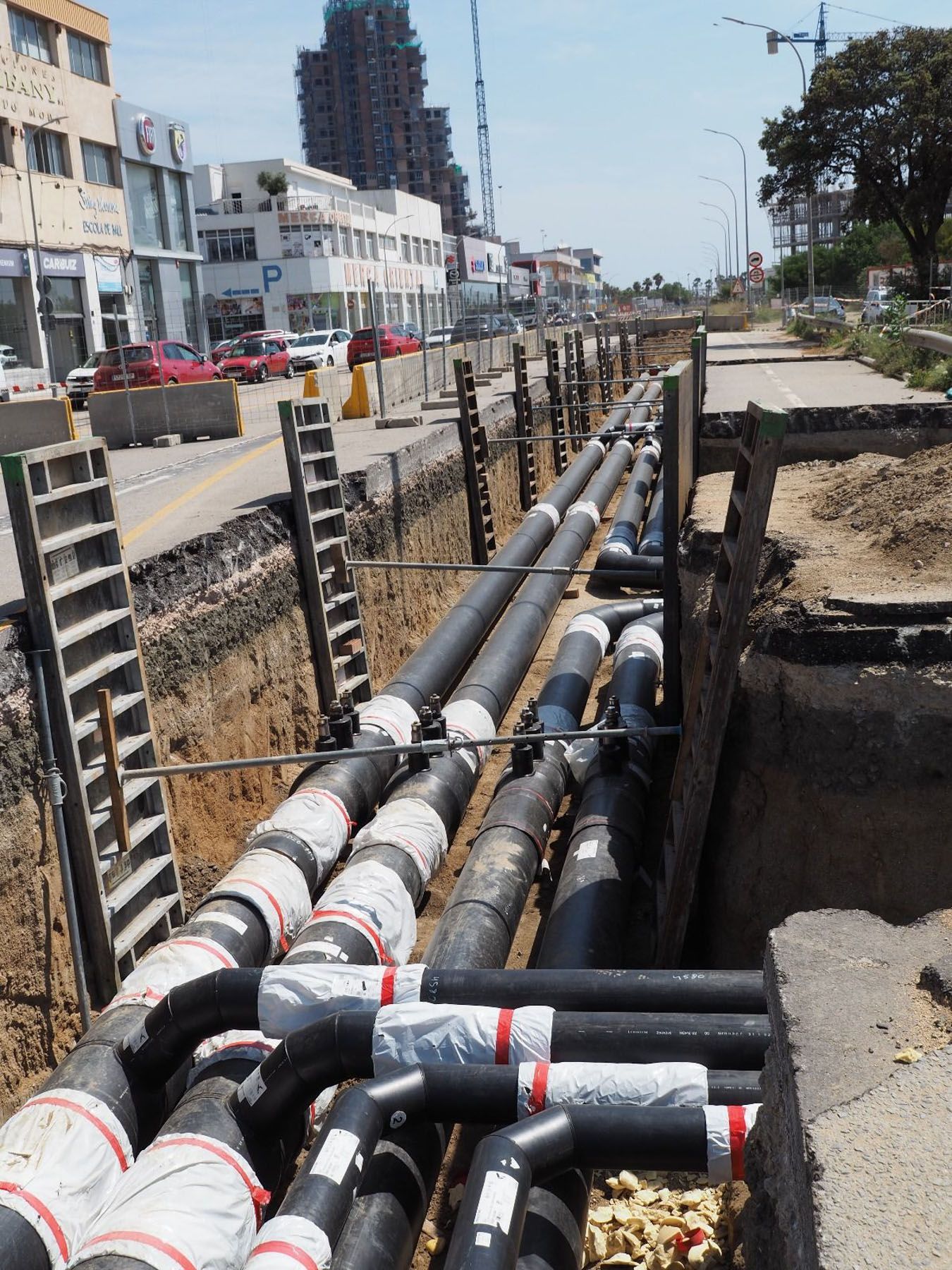 Obres del TubVerd a l'Avinguda Maresme