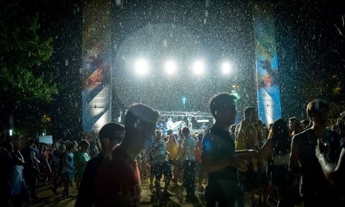 Intensa pluja per Les Santes de 2015 al Nou Parc Central. Foto: R.Gallofré