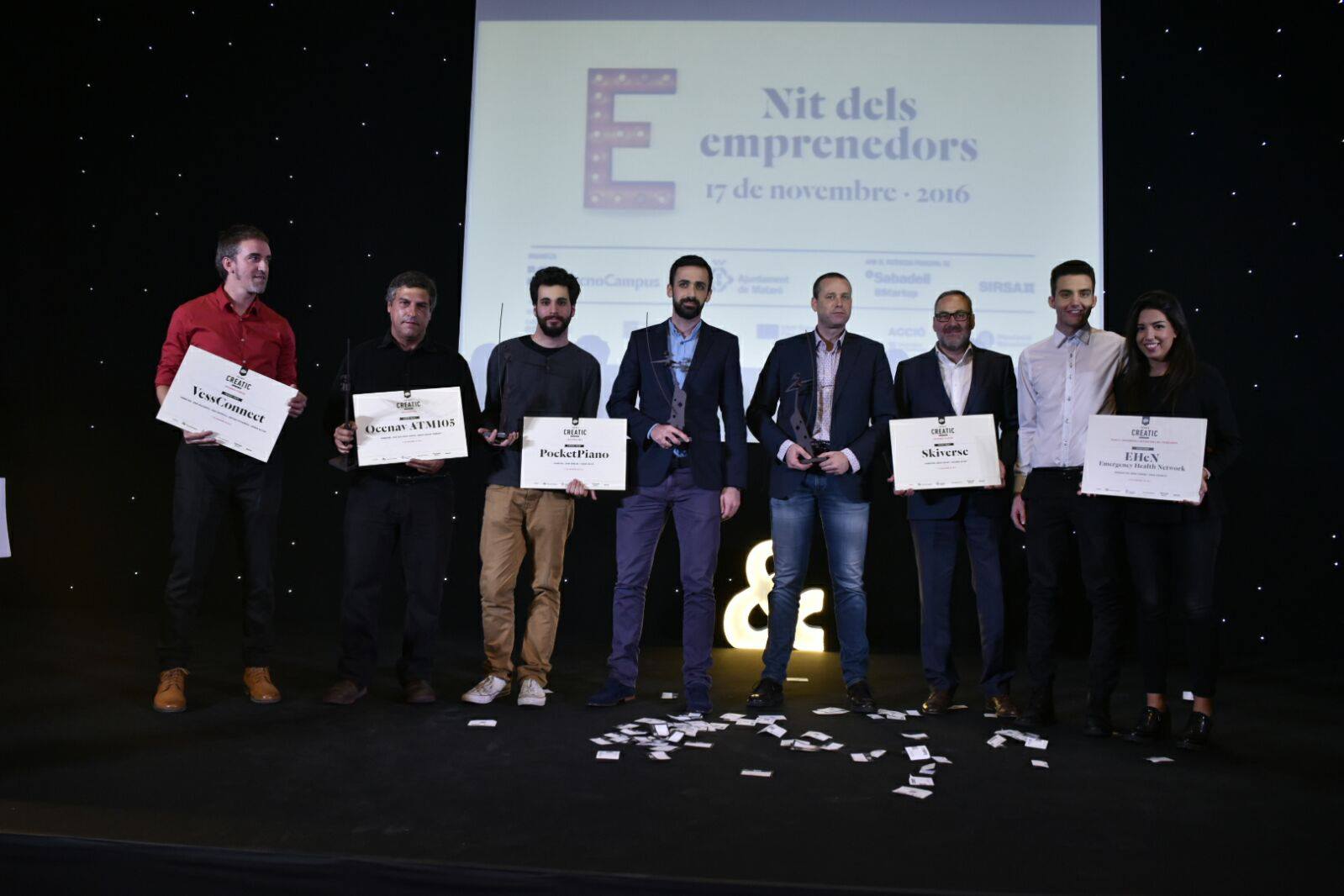 Els guanyadors d'una edició anterior dels Premis Creatic en la Nit de l'Emprenedoria. Foto: TCM