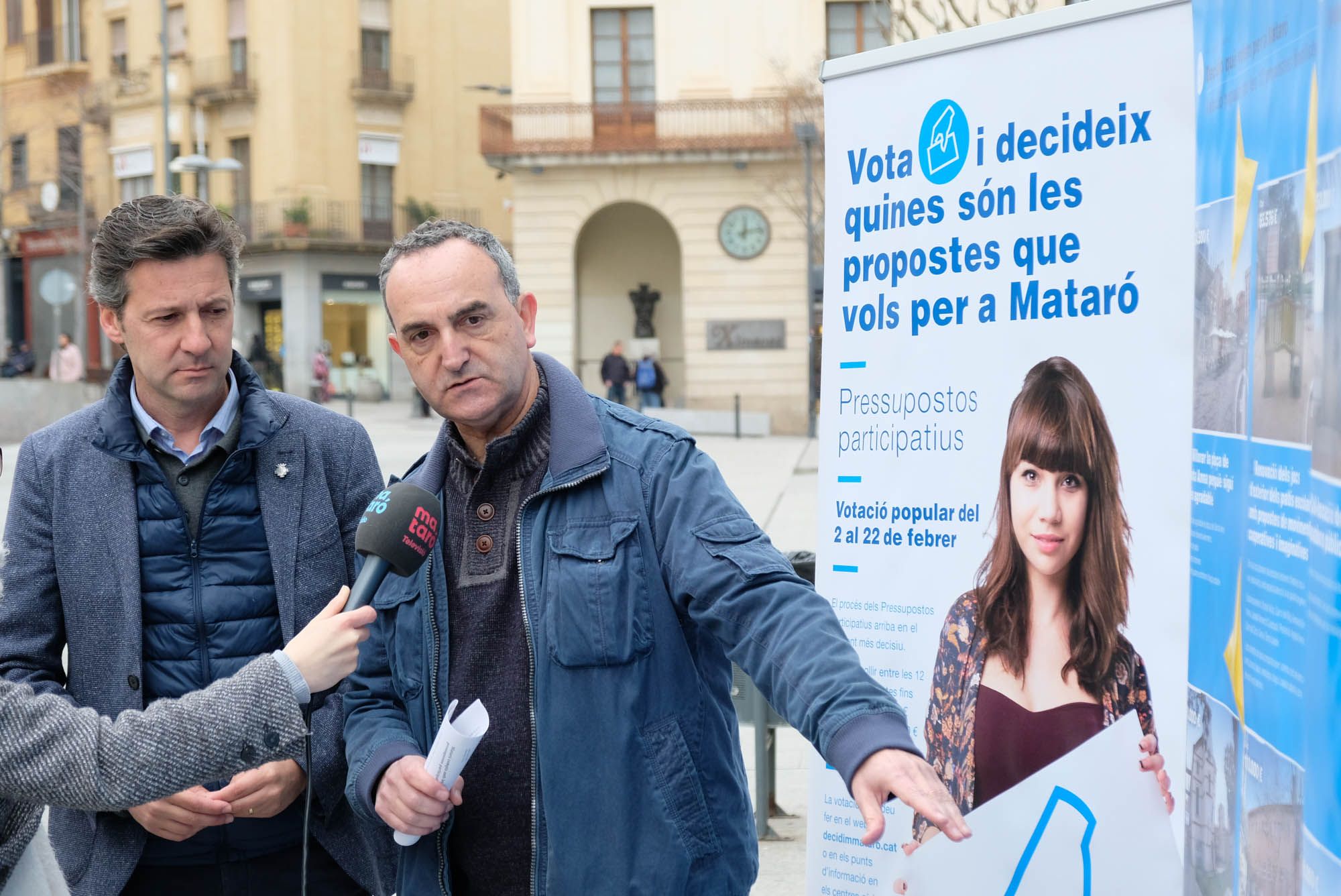 Miquel Àngel Vadell y Juan Carlos jerez durante la rueda prensa presupuesto participativo. Foto: R.Gallofré