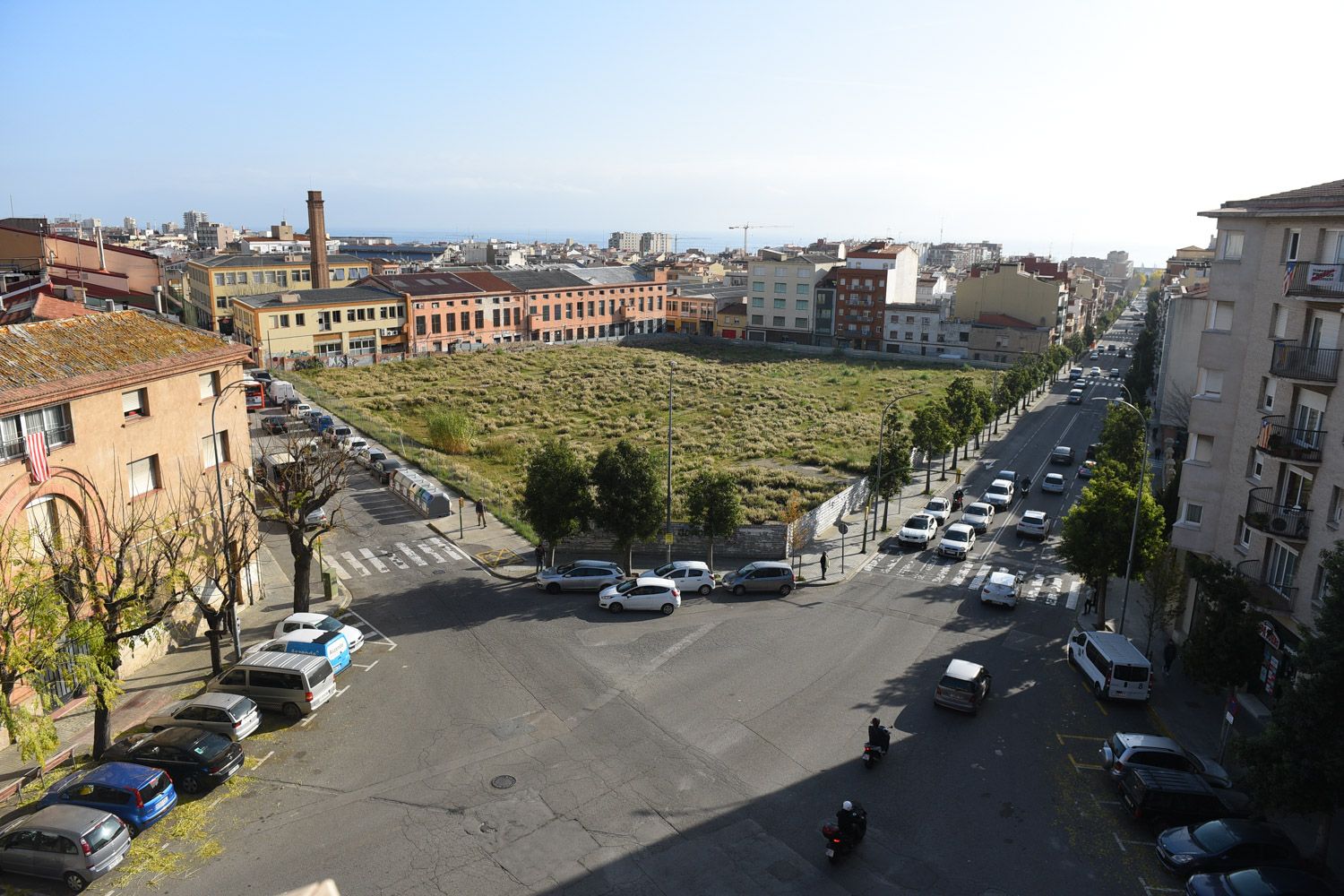 Vista del solar de can Fàbregas, on s'havia d'instal·lar El Corte Inglés a Mataró. Foto: R.Gallofré