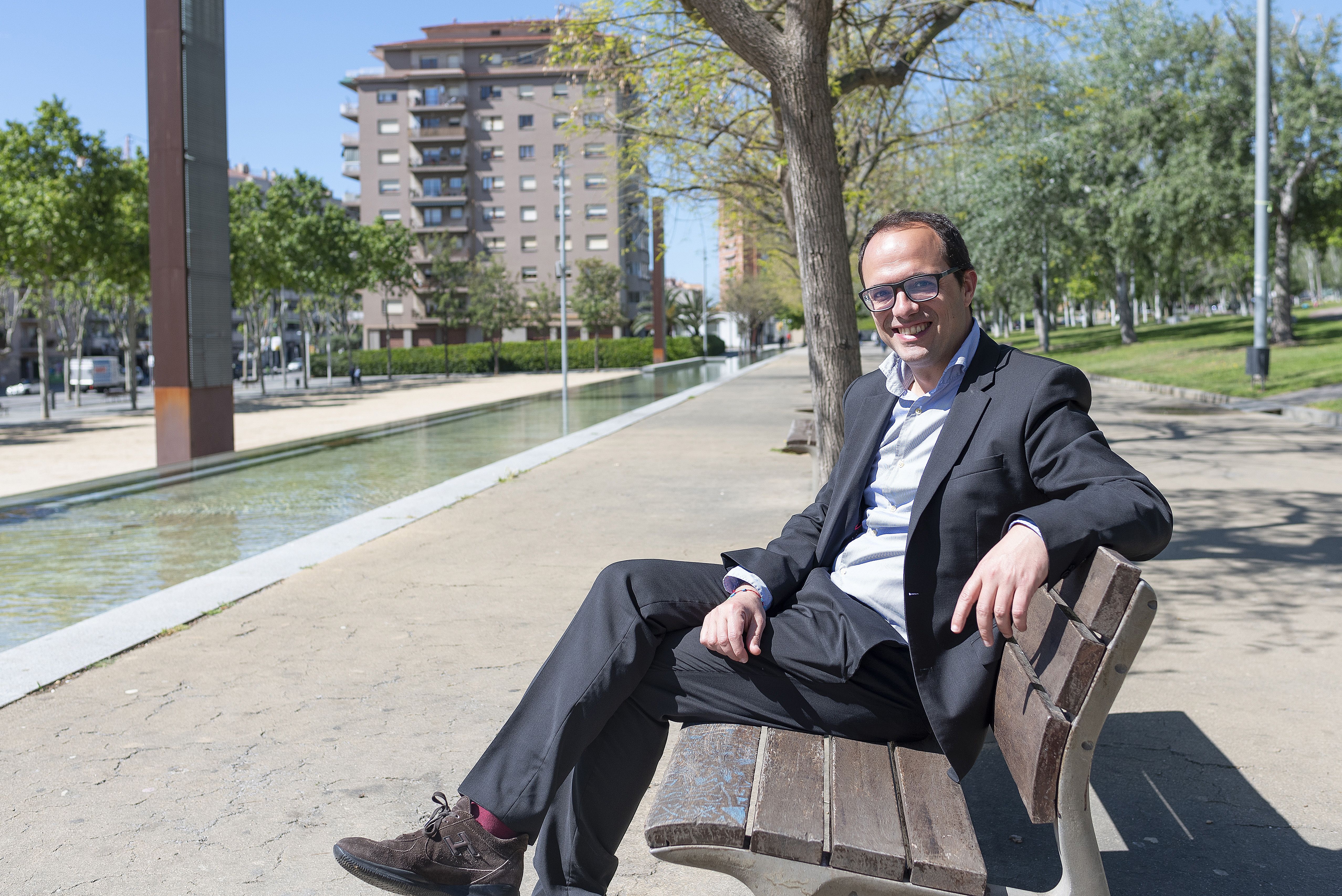 Canela, portaveu de Junts per Mataró, al Parc Central. Foto: R. G.