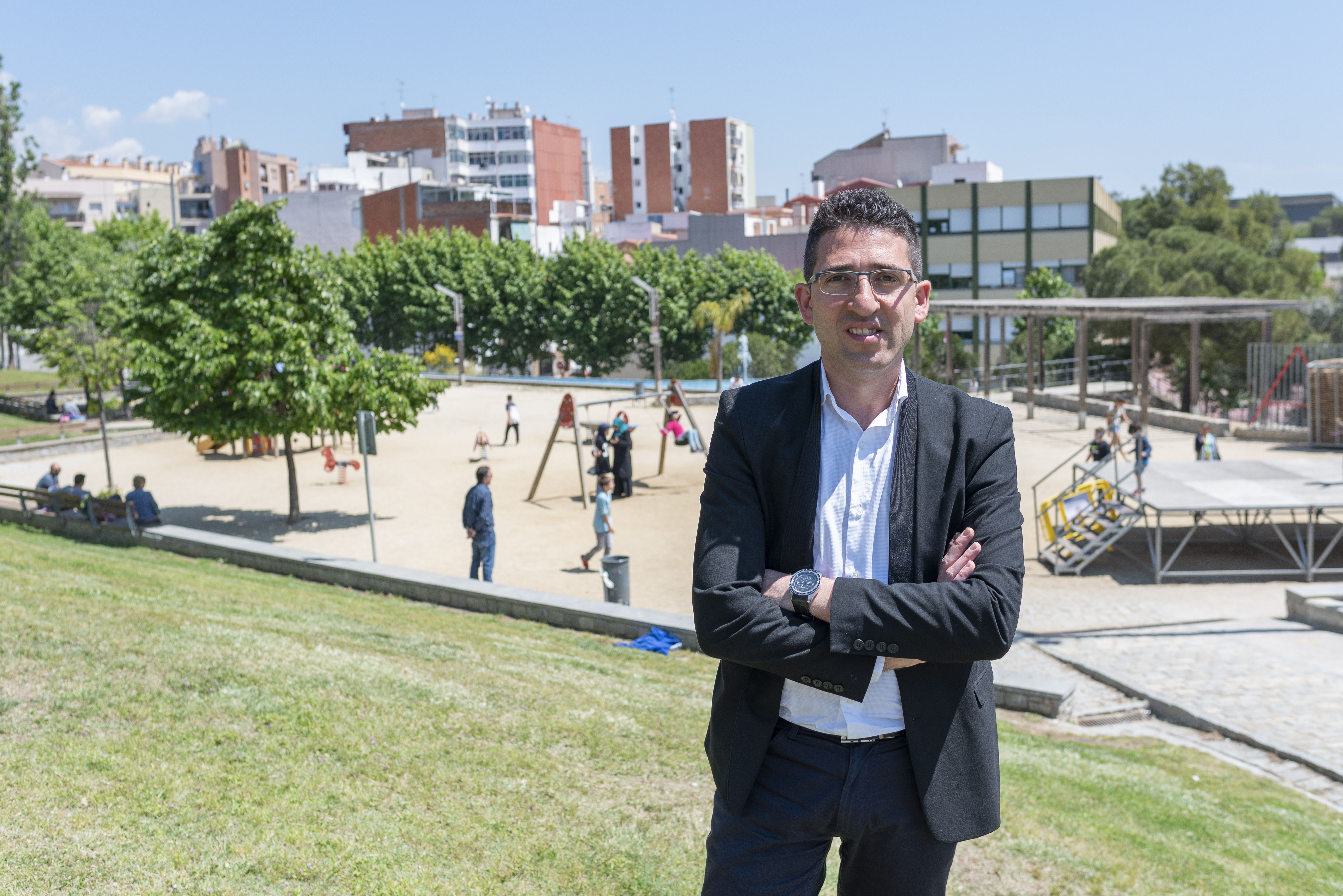 Sergi Morales en la Plaza Antonio Machado.