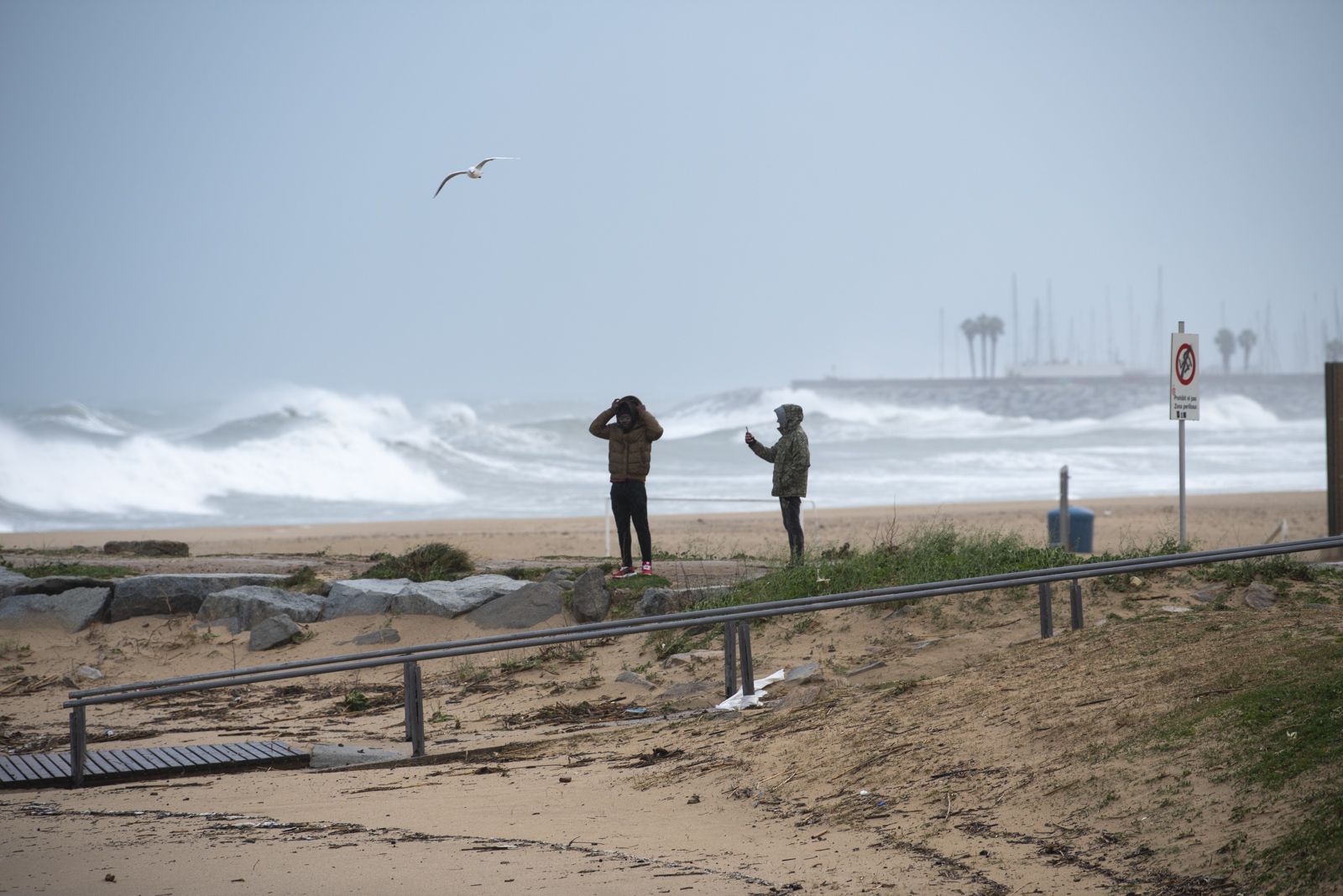 Una de les platges de la capital del Maresme, durant un temporal. Foto: R.Gallofré